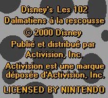 une photo d'Ã©cran de Les 102 Dalmatiens a la Rescousse sur Nintendo Game Boy Color